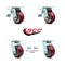 Service Caster 4 Inch Poly on Aluminum Caster Set with Roller Bearing 2 Brake 2 Swivel Lock SCC SCC-TTL30S420-PAR-2-BSL-2 - alternate 1